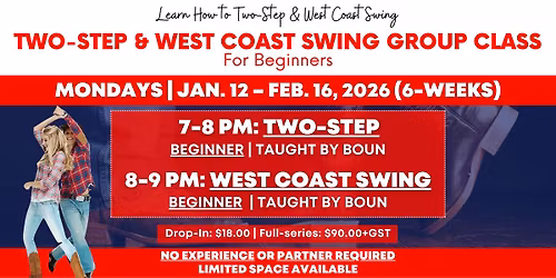 B&C: Two-Step & West Coast Swing Group Class (Beginner)