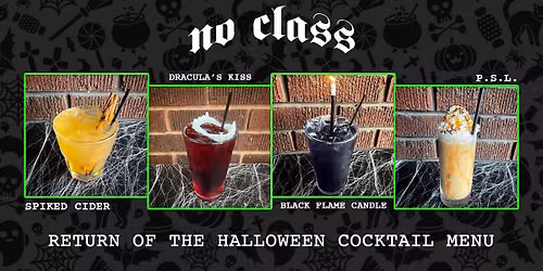 Halloween Cocktail Menu Drop @ No Class