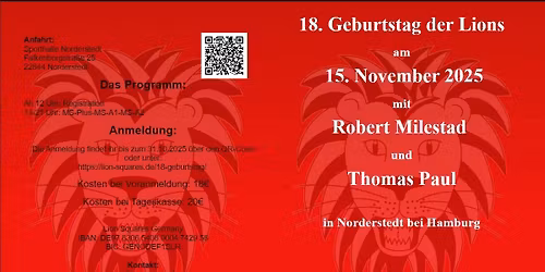 18ter Geburtstag der Lion Squares Germany