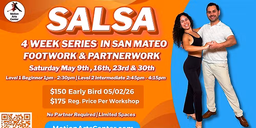 Salsa 4 Week Workshop Series in San Mateo!