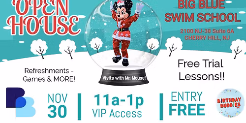 Christmas Mr. Mouse @ Big Blue Swim School Grand Opening - Cherry Hill NJ