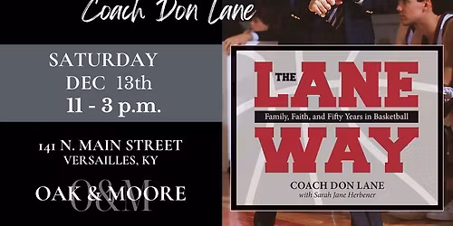 Join US for a book signing by Coach Don Lane