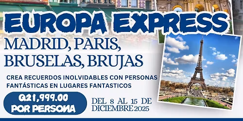 Europa Express, Madrid, Par\u00eds, Bruselas, Brujas