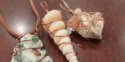 Natural Stone\/Shell Wrapped Pendant Class