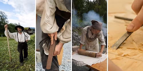 Lefsebaking, skoing av hest, karveskurd og \u00e5kerarbeid
