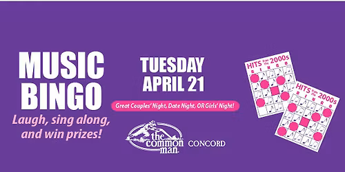 Songs of the 2000s Music Bingo at Common Man Concord