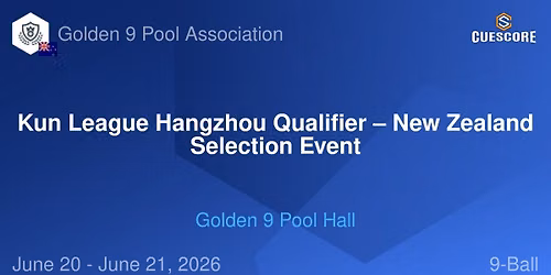 Kun League Hangzhou Qualifier \u2013 New Zealand Selection Event
