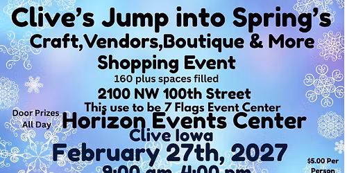 Clive's Jump into Spring Craft, Vendors, Boutiques and More Shopping Event