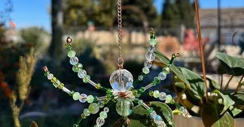 Beaded Spider Plant Pick 10\/17