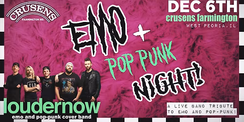 Emo & Pop-Punk Night w\/LOUDERNOW at Crusens Farmington