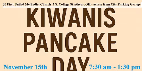 Athens Kiwanis Annual Pancake Day Fundraiser for Kids!