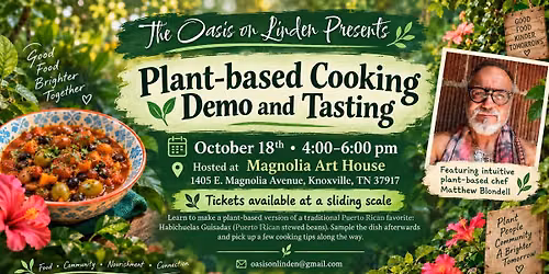 Plant-based Cooking Demo and Tasting by The Oasis on Linden