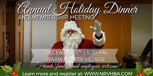 NRVHBA Holiday Dinner & Annual Membership meeting