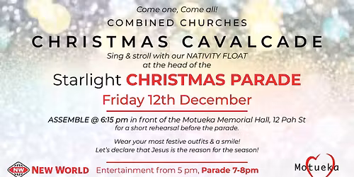 Combined Churches CHRISTMAS CAVALCADE @ Motueka's STARLIGHT PARADE 2025