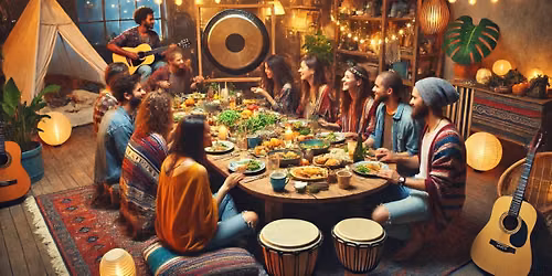 Dinner, Authentic Relating (T-group), Sound Bath