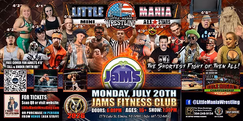 Elmira, NY - Little Mania Mini Wrestling @ Jams Fitness Club