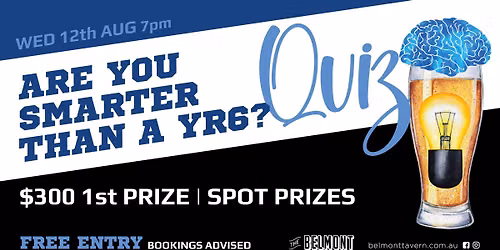 Are you Smarter Than A Year 6? | Quiz Night at The Belmont