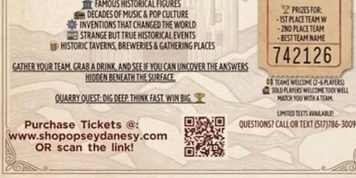 \ud83c\udfc6 Quarry Quest: Historic Trivia Night at The Quarry! \ud83c\udfc6