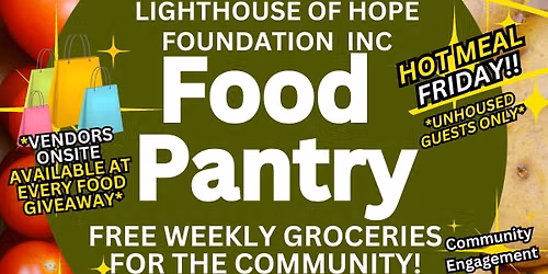 Lighthouse of Hope \u2013 Free Weekly Food Pantry (Wednesdays) 