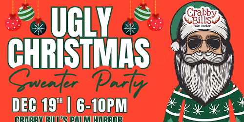 \ud83c\udf84\u2728 Ugly Christmas Sweater Party at Crabby Bill\u2019s Palm Harbor! \u2728\ud83c\udf84