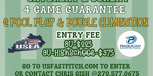 RIVER CITY RUMBLE ON TURF 4GG Sat&Sun PADUCAH KY SPORTS PARK 3X Points