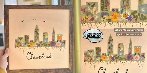 Spring Pressed Floral Cleveland Framed | Schnitz Ale Brewery