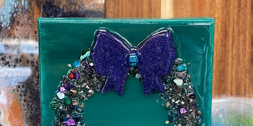 TAKE 2! Crushed Glass Resin Holiday Wreath Canvas!