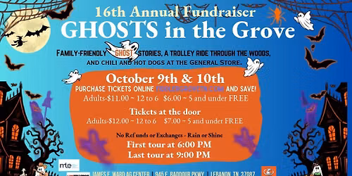 Ghosts in the Grove | 16th Annual Fundraiser | at the James E. Ward Ag. Center