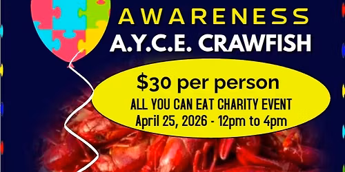 FACES 10th Annual Autism Awareness Crawfish Boil hosted by On the Rox