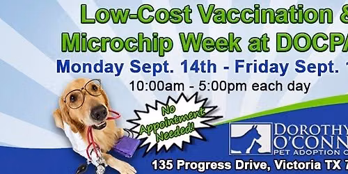 Low-Cost Vaccination & Microchip Week at DOCPAC!