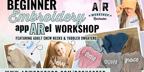 Embroidery Workshop! Create a Custom Crewneck or Sweater!