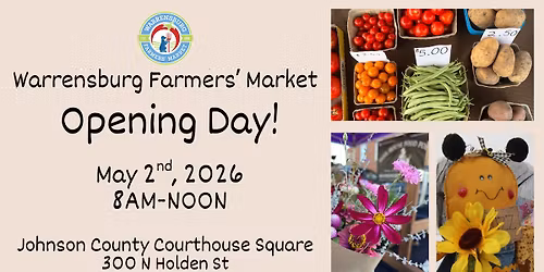 Warrenbsurg Farmers' Market - Opening Day 2026