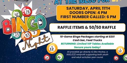 Elko Hockey Presents BINGO at the Igloo!! \ud83e\udd73 (21+)