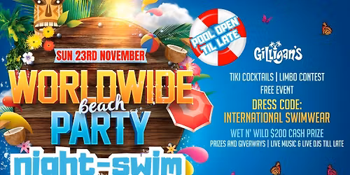 WORLWIDE BEACH PARTY! "NIGHT-SWIM"