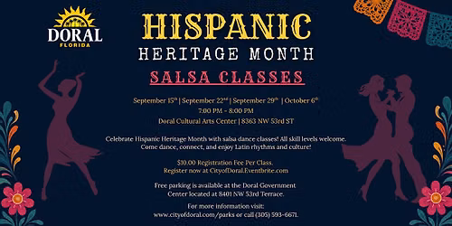 Salsa Class \u2013 Hispanic Heritage Dance Classes