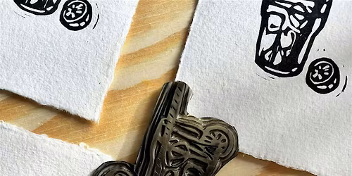Linocut Stamp Making in the Garden