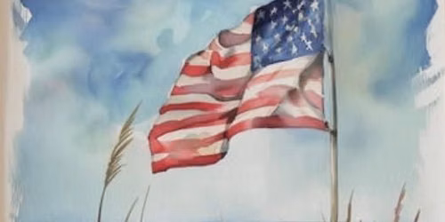 Watercolor Coastal American Flag Workshop