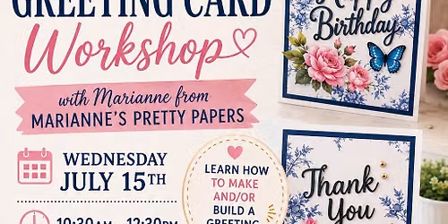 Make your own set of Greeting Cards with Marianne from Marianne's Pretty Papers