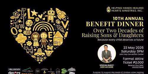 Helping Hands Healing Hearts Ministries 10th Annual Benefit Dinner