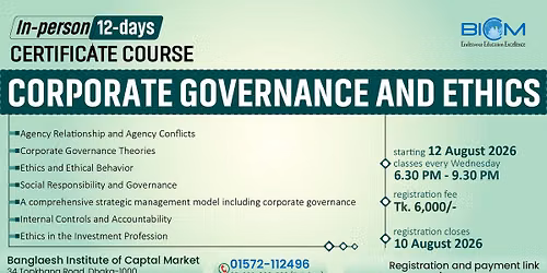 Corporate Governance and Ethics (12 weeks, 36 hours, Offline Certificate Course)
