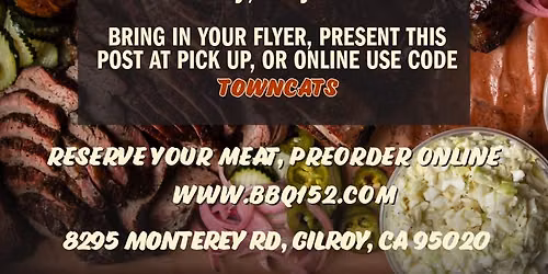 Fundraiser: BBQ 152 with TownCats - July 10