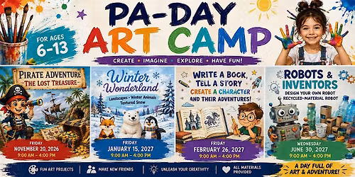 PA Day Art Camp 2026\u20132027