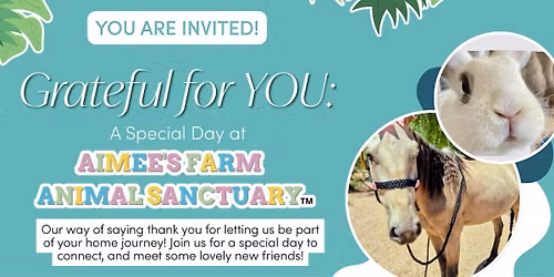 Grateful for You: A Special Day at Aimee\u2019s Farm Animal Sanctuary