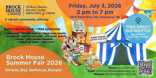 Brock House Society Summer Fair 2026 - July 3