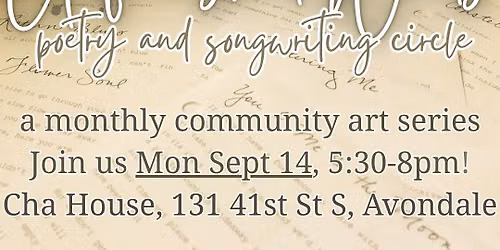 Unfinished Words: Poetry and Songwriting Circle at Cha