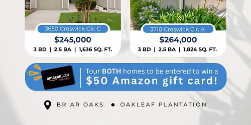 Tour Briar Oaks | 2 Open Houses + $50 Amazon Gift Card Drawing