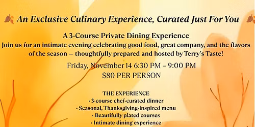 Private Chef Experience-Dinner Party for 10