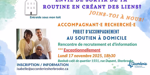 Rencontre d'information et de recrutement Entraide sous mon to\u00eet