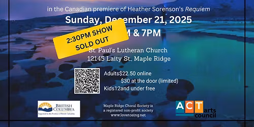 Wintersong & Requiem Christmas Concert (2:30pm SOLD OUT)