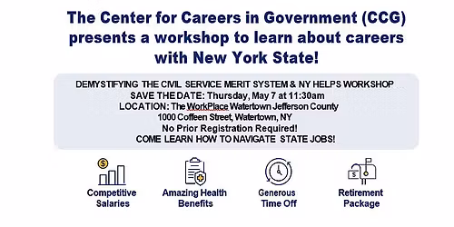 Watertown Workshop: Learn about Civil Service Careers and NY HELPS